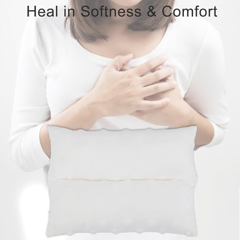 BNRendles Pacemaker Pillow Chemo Port Pillows for Mastectomy, Open Heart Surgery Recovery Gifts Breast Cancer Bypass Post Surgery Cushion, Minky Dot White - Image 2